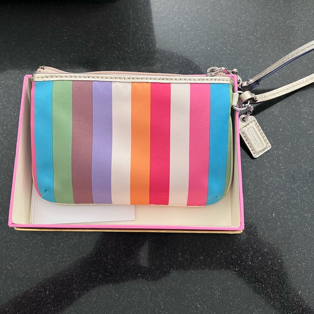 Coach Colorful Striped Wristlet - Picture 2 of 4